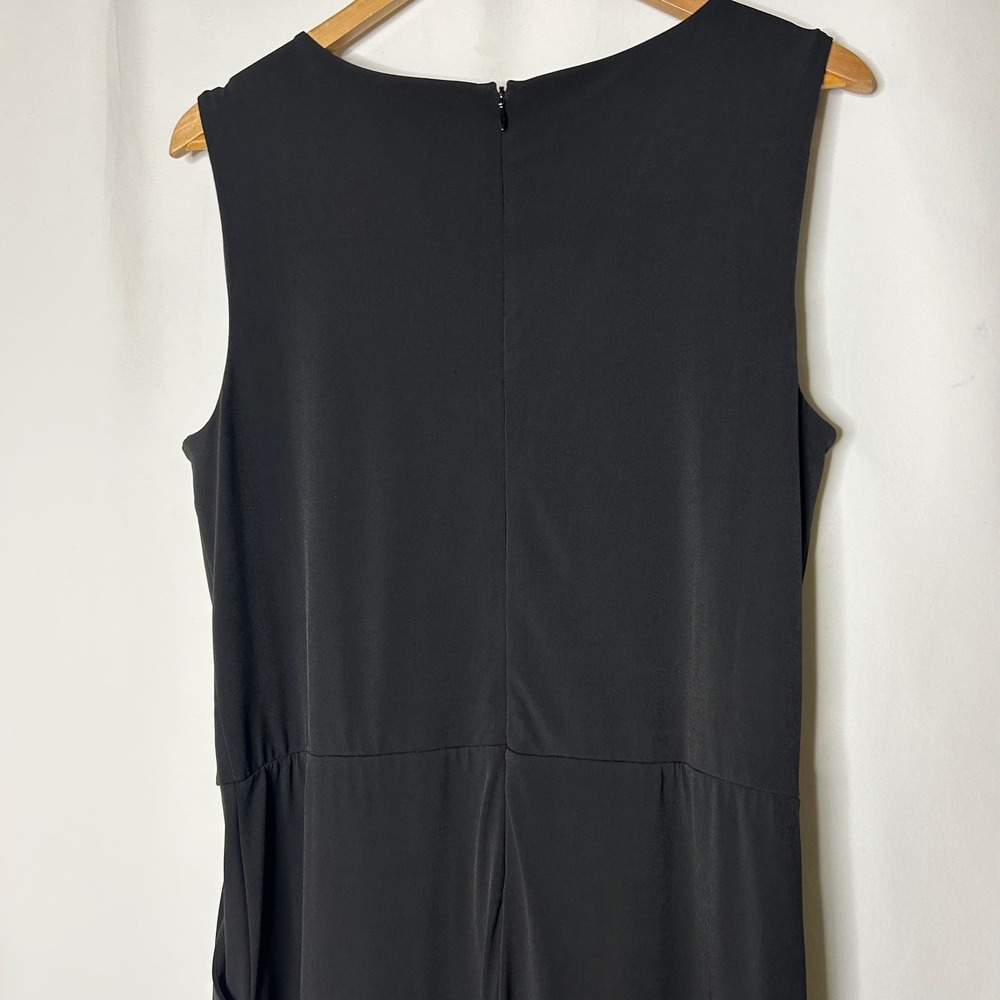 J Jason Wu Jumpsuit Size M Black Sleeveless Wide Leg Pockets Comfy Stretchy - Picture 7 of 9